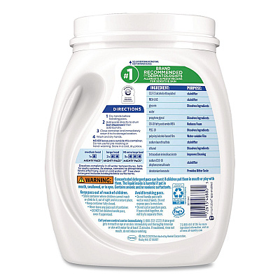 All MIGHTY PACS Free Clear Laundry Detergent, 60 Pods/Tub, 4 Tubs/Carton (46880)