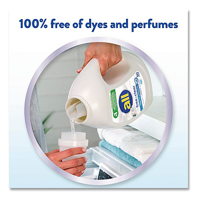 All Free Clear Liquid Fabric Softener, Fragrance Free, 34 oz Bottle, 6/Carton (47430)