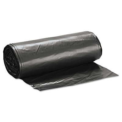 Inteplast Group Low-Density Commercial Can Liners, 60 gal, 1.4 mil, 38" x 58", Black, Interleaved Roll, 20 Bags/Roll, 5 Rolls/Carton (IBSSLW3858SHK)