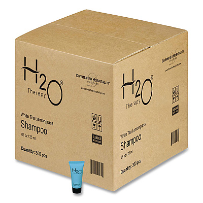 Diversified Hospitality Solutions H2O Therapy Shampoo Single Use, White Tea and Lemongrass, 0.85 oz Tube, 300/Carton (007057)