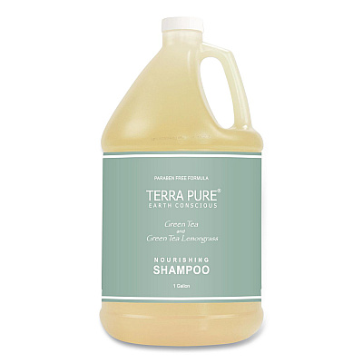 Diversified Hospitality Solutions Terra Pure Shampoo Gallon, Green Tea Lemongrass, 1 gal Bottle, 4/Carton (002287)