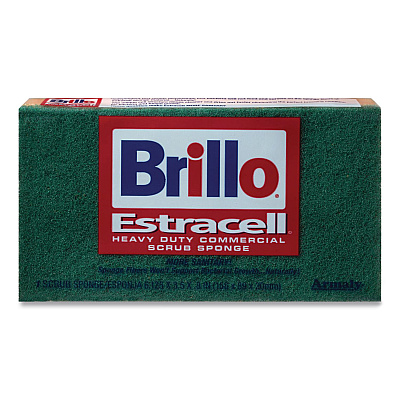 Brillo Commercial Heavy Duty Scrub Sponge, 3.5 x 6.12, 0.8" Thick, Orange/Green,12/Carton (21006)
