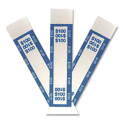 CONTROLTEK Currency Straps, $100, Self-Adhesive, 1,000/Pack (560016)