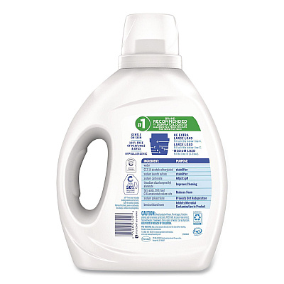 All Free Clear HE Laundry Detergent, 58 Loads, Unscented, 73 oz Bottle, 6/Carton (47415)