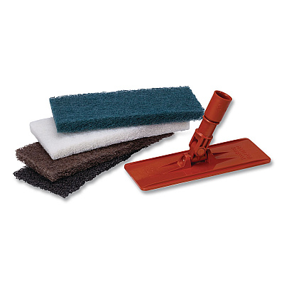 Boardwalk Heavy-Duty Utility Pad, 4.62 x 10, Brown, 10/Carton (403B)
