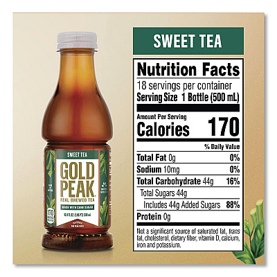 Gold Peak Sweet Black Tea Bottles, 16.9 oz Bottle, 18/Carton (22002678)