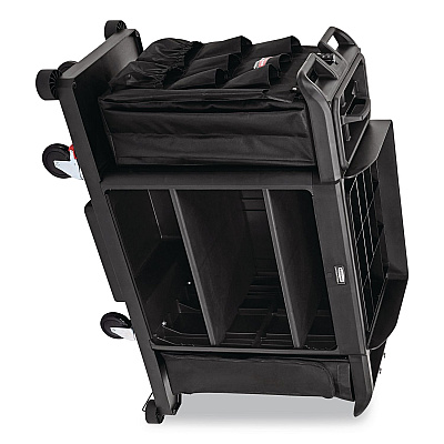 Rubbermaid Commercial Fabric 9-Pocket Cart Organizer, 19.8 x 1.5 x 27.5, Black, 6/Carton (2202582)