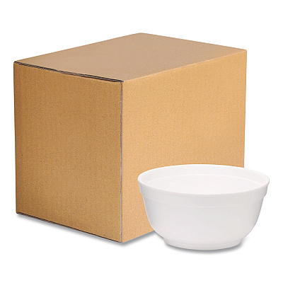 WinCup Foam Bowls, Squat Style, 8 oz, White, 1,000/Carton (221990)