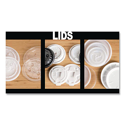 WinCup Plastic Lids for Foam Cups and Bowls, Fits 8 oz to 16 oz Cups/5 oz to 10 oz Bowls, White, 500/Carton (222086)