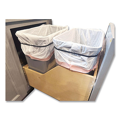 BAND IT Trash Can Loops, for 5 gal to 20 gal Can, 0.25" x 16", Black, 36/Carton (40515)