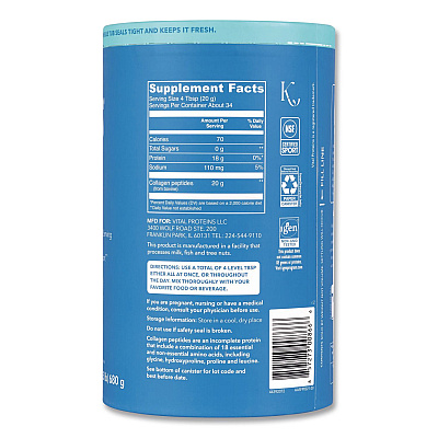Vital Proteins Collagen Peptides Unflavored Powder, Unflavored, 24 oz Bottle (22002620)