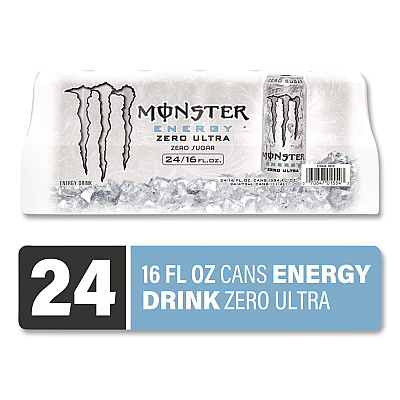 Monster Energy Ultra Zero, Original, 16 oz Bottle, 24/Carton (22002677)