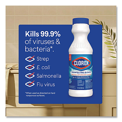 Clorox Concentrated Regular Disinfecting Bleach, 11 oz Bottle, 28/Carton (32436CT)