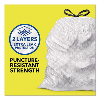 Glad ForceFlex Tall Kitchen Drawstring Trash Bags, Drawstring, 13 gal, Fresh Clean Scent, 10.19 x 9.81, Gray, 110/Roll, 3/Carton (78563CT)