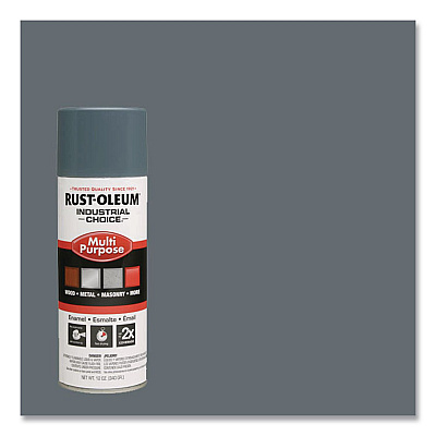 Rust-Oleum Industrial Choice 1600 System Multi-Purpose Enamel Spray Paint, Gloss Machinery Gray, 12 oz Aerosol Can, 6/Carton (202214)
