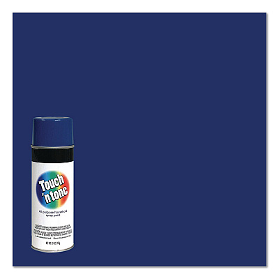 Rust-Oleum Touch'n Tone Spray Paint, Gloss Blue, 10 oz Aerosol Can, 6/Carton (55278830)