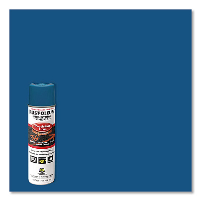 Rust-Oleum Industrial Choice M1600 System Solvent-Based Precision Line Marking Paint, Flat Blue, 17 oz Aerosol Can, 12/Carton (203022V)