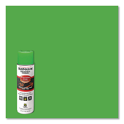 Rust-Oleum Industrial Choice M1600 System Solvent-Based Precision Line Marking Paint, Flat Fluorescent Green, 17 oz Aerosol Can, 12/CT (203023V)