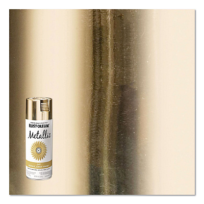 Rust-Oleum Metallic Spray Paint, Metallic Gold, 11 oz Aerosol Can, 6/Carton (340647)
