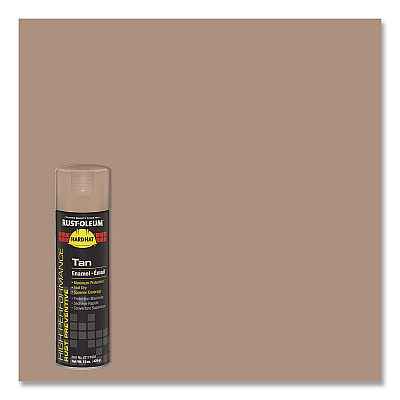 Rust-Oleum Hard Hat High Performance V2100 System Rust Preventive Enamel Spray Paint, Gloss Tan, 15 oz Aerosol Can, 6/Carton (V2171838)