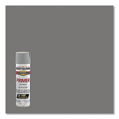 Rust-Oleum Professional Spray Paint, Flat Gray, 15 oz Aerosol Can, 6/Carton (7582838CT)