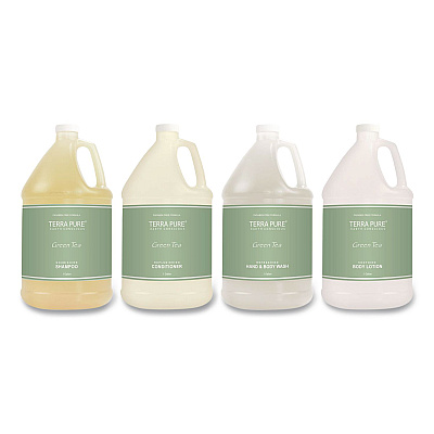 Diversified Hospitality Solutions Terra Pure Shampoo Gallon, Green Tea Lemongrass Scent, 1 gal Bottle (002287EA)