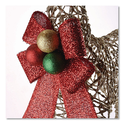 National Tree Company Champagne Glitter Deer Family, AC Powered, Warm White LED Lights, 27" x 8.5" x 60", Champagne (DF370001U)