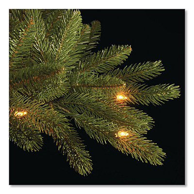 National Tree Company Pre-Lit Grande Fir Medium Tree, 50" x 50" x 90", Green Tree, Green Tree Stand (PEGF430775)