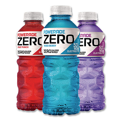 Powerade Zero Sports Drink, Assorted Flavors, 20 oz, 24/Carton (22002679)