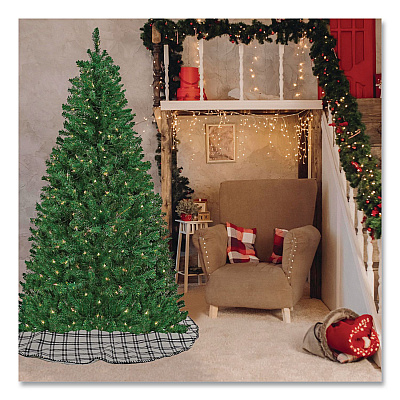 National Tree Company Pre-Lit Acacia Tree, 37" x 37" x 70.8", Green Tree, Green Tree Stand (AC10030860)