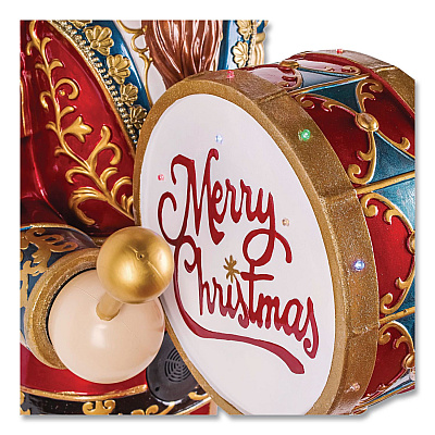 National Tree Company Animated Nutcracker, AC Powered, Blue/Green/Red/Yellow LED Lights, 22.25" x 18" x 58.5", Red (BG20587A)