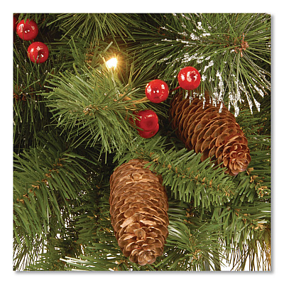 National Tree Company Pre-Lit Crestwood Spruce Wreath, AC Powered, Clear Incandescent Lights, 36" Diameter x 5"h, Green (CW730636W1)