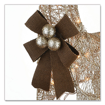 National Tree Company Pre-Lit Fawn with Doe Decoration, AC Powered, Warm White LED Lights, 6" x 22" x 38" Doe, 6" x 22" x 28" Fawn, Assorted Colors (DF105014U)