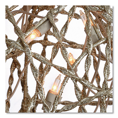 National Tree Company Champagne Glitter Deer Family, AC Powered, Warm White LED Lights, 27" x 8.5" x 60", Champagne (DF370001U)