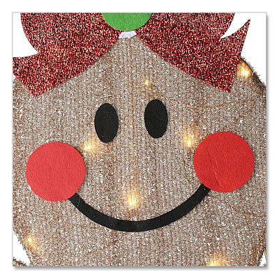National Tree Company Pre-Lit Gingerbread Cookie Couple, AC Powered, Warm White LED Lights, 12" x 24" x 35", Assorted Colors (DF21080006L)
