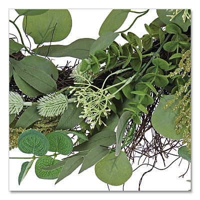 National Tree Company Eucalyptus and Baby's Breath Spring Wreath, 22" Diameter x 5" h, Green (DL8765F22213)