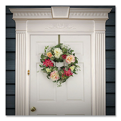 National Tree Company Mixed Garden Flowers Spring Wreath, 22" Diameter x 5"h, Pink (DL8765F22217)