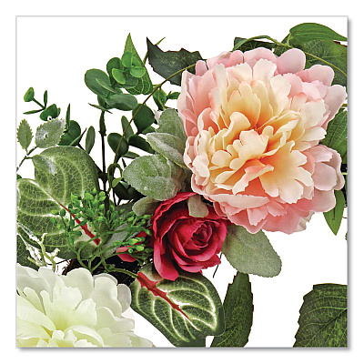 National Tree Company Mixed Garden Flowers Spring Wreath, 22" Diameter x 5"h, Pink (DL8765F22217)