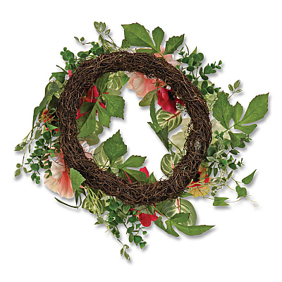 National Tree Company Mixed Garden Flowers Spring Wreath, 22" Diameter x 5"h, Pink (DL8765F22217)