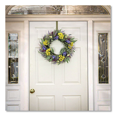 National Tree Company Pansy and Lavender Wreath, 22" Diameter x 4.5" h, Yellow (DL8765F22224)