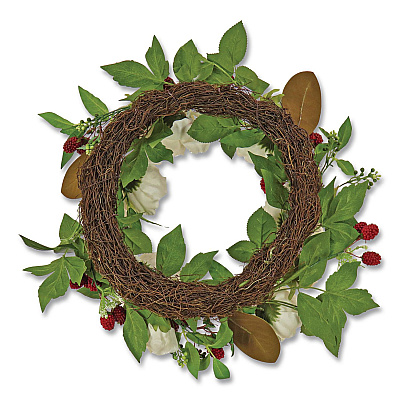 National Tree Company Peony and Raspberry Wreath, 22" Diameter x 5"h, Beige (DS69S21G9435)