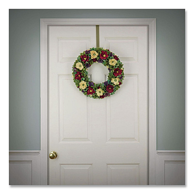 National Tree Company Red and Cream Floral Wreath, 18" x 18" x 3.93", Red (EG79B0027181)