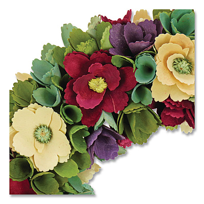 National Tree Company Red and Cream Floral Wreath, 18" x 18" x 3.93", Red (EG79B0027181)
