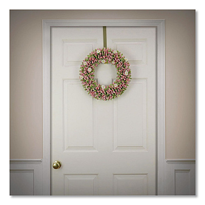 National Tree Company Spring Pink Floral Wreath, 18" x 18" x 3.93", Pink (EG79C0055181)