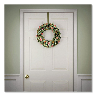 National Tree Company Spring Pastel Floral Wreath, 18" x 18" x 3.93", Assorted Colors (EG79C0121181)