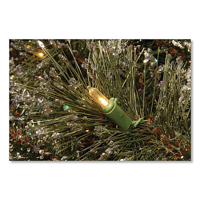 National Tree Company Pre-Lit Glittery Bristle Pine Garland, AC Powered, Clear Incandescent Lights, 108" Long, Green (GB33009A1)