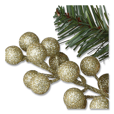 National Tree Company Pre-Lit Glittery Pine Pomegranate Garland, AC Powered, Clear Incandescent Lights, 108" Long, Green (GTP13029B1)
