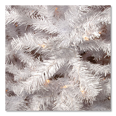 National Tree Company Pre-Lit North Valley Spruce White Tree, 65" x 65" x 108", White Tree, White Tree Stand (NRVW730290)