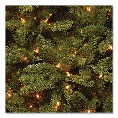 National Tree Company Pre-Lit Grande Fir Medium Tree, 50" x 50" x 90", Green Tree, Green Tree Stand (PEGF430775)