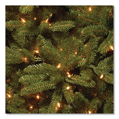 National Tree Company Pre-Lit Grande Fir Pencil Slim Tree, 30" x 30" x 78", Green Tree, Green Tree Stand (PEGF433465)